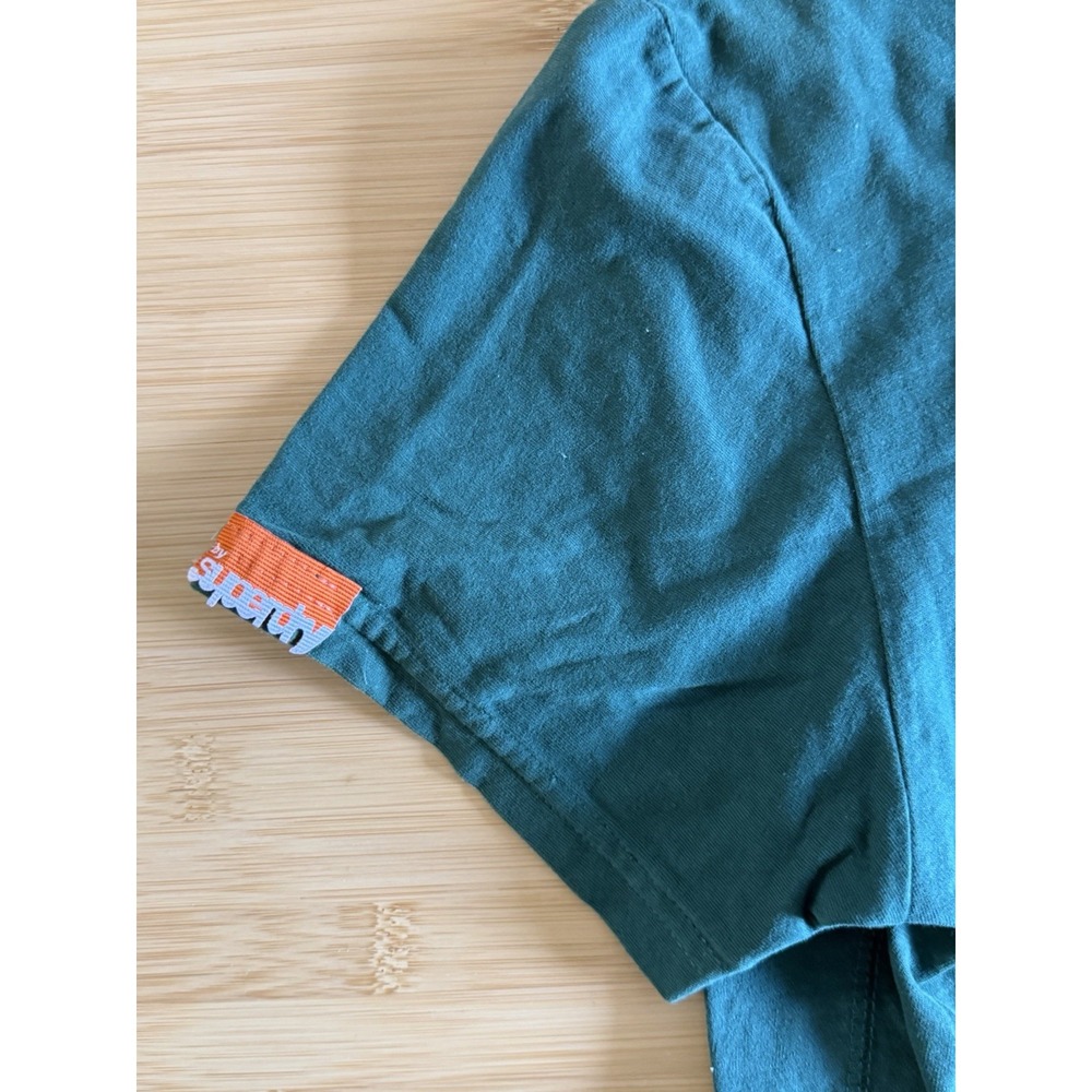 Superdry T-Shirt Men Green Drag Races Burnout 01 SD Crew Neck Medium Soft Thick - Picture 5 of 6